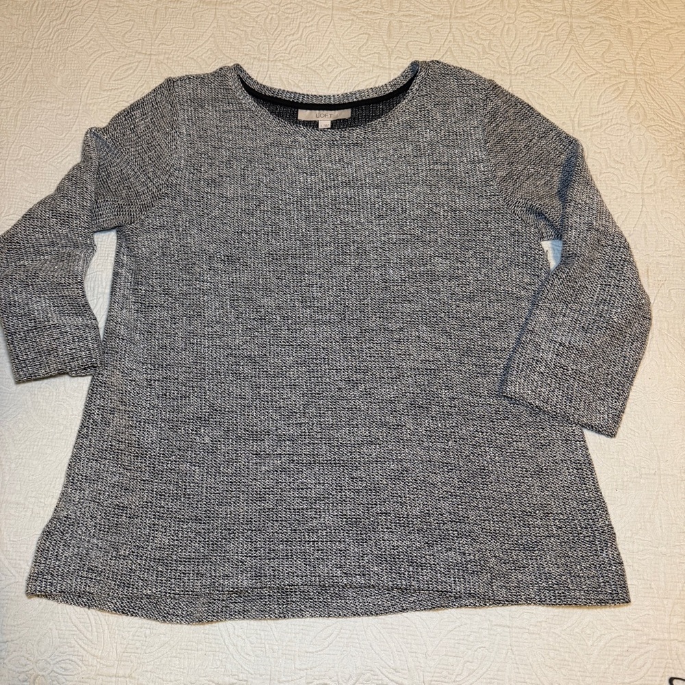 LOFT Gray Crew Neck Sweater